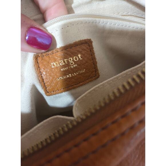 Margot New York Large Brown Leather Crossbody Bag Adjustable Strap boho - Picture 6 of 10